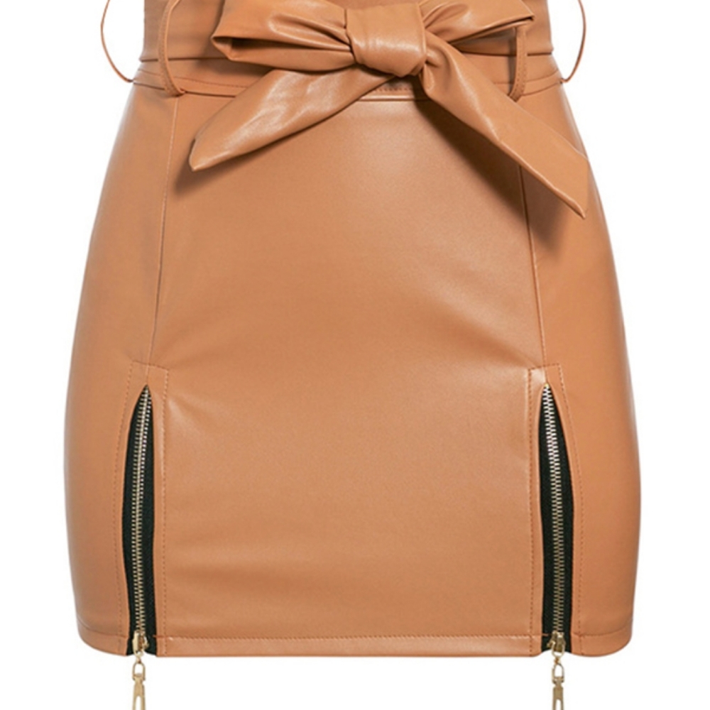 Faux leather skirt mini